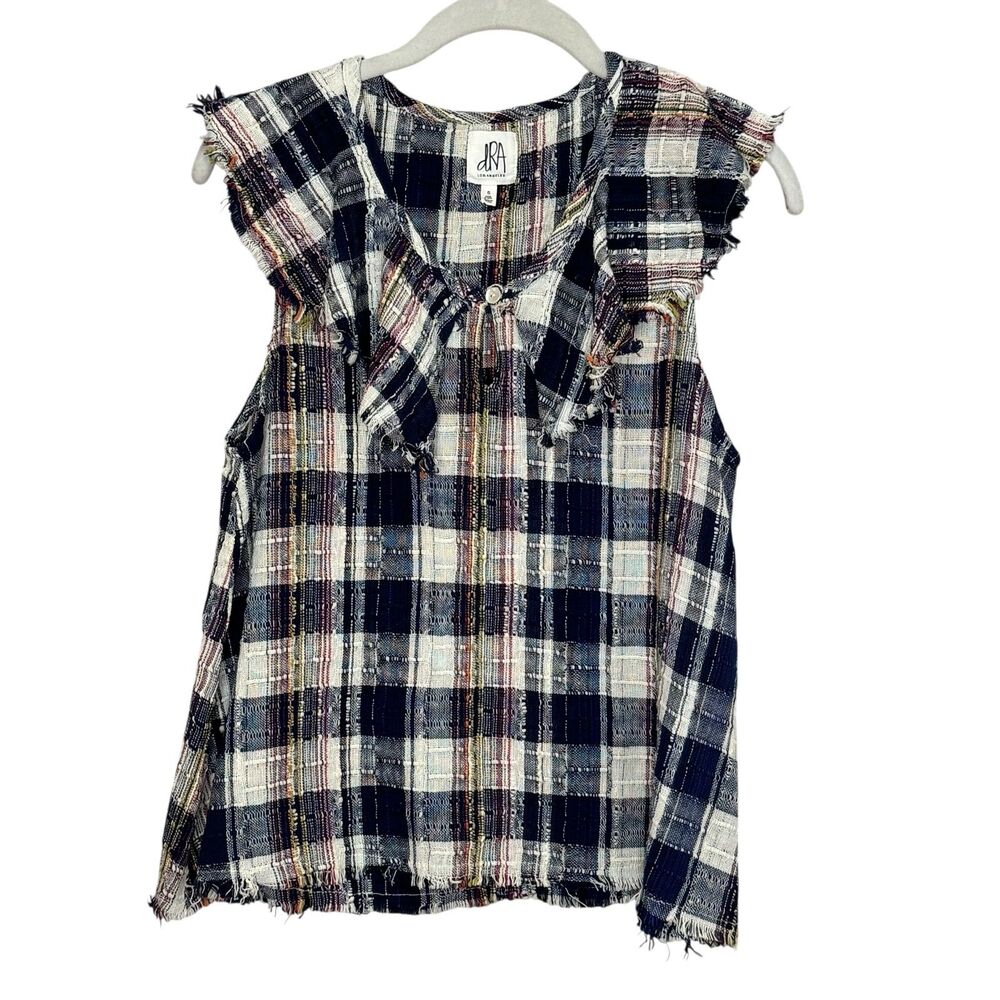 Plaid Sleeveless Blouse